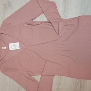 Wishlist Large V long sleeve mauve tunic With Choker NEW [85]